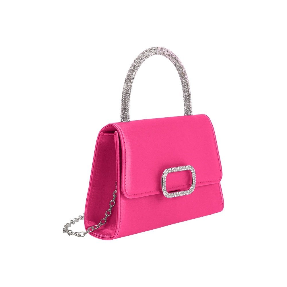 Sadie Satin Top Handle Bag Fuchsia