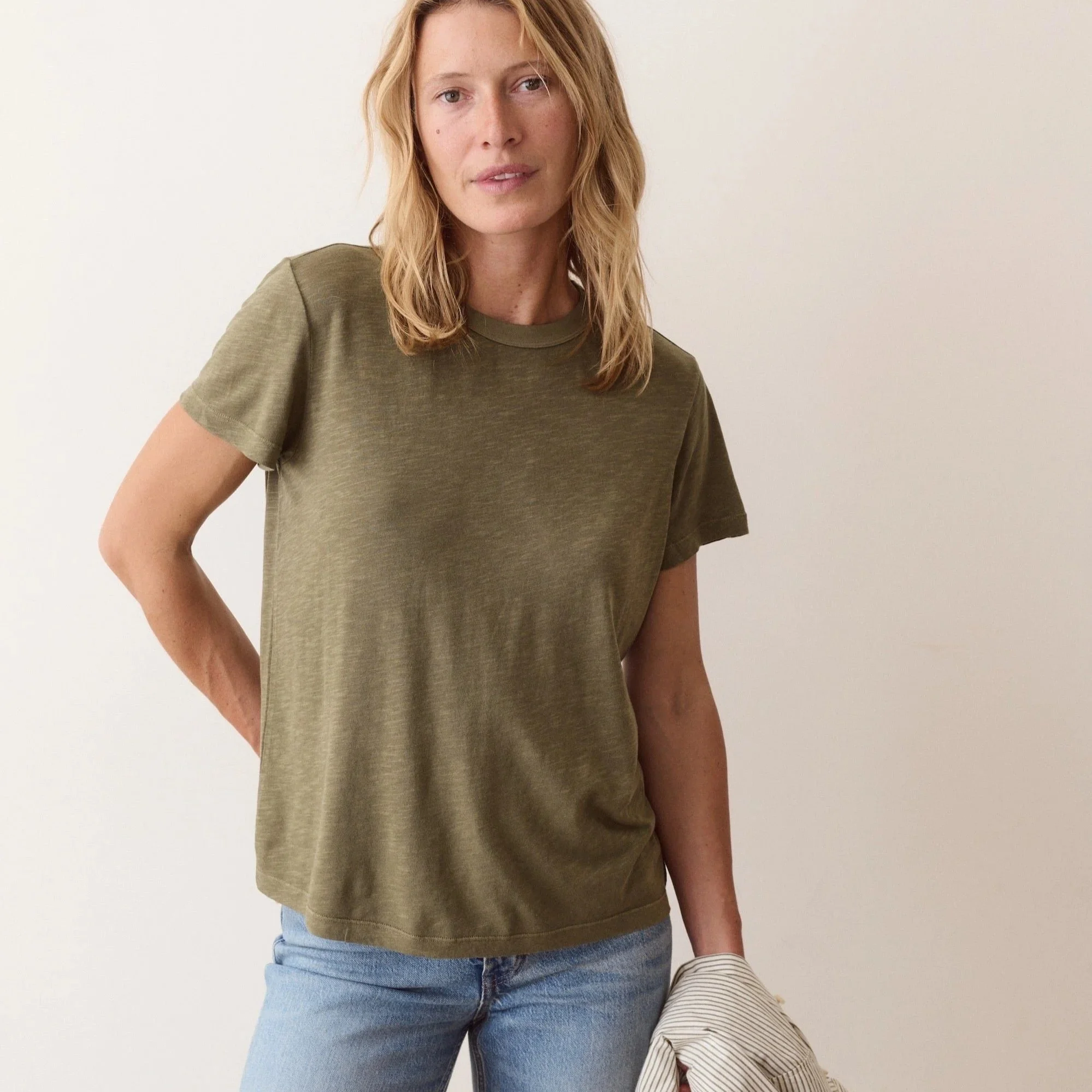 Marine Layer Tried & True Crew Tee Dark Olive