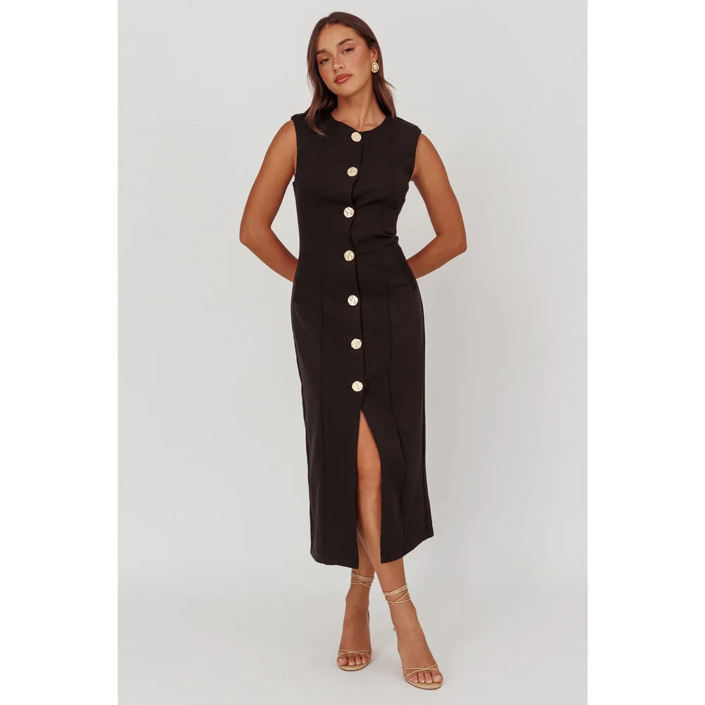 Satin Slip Dress with Cardigan Black  Byron & Barclay