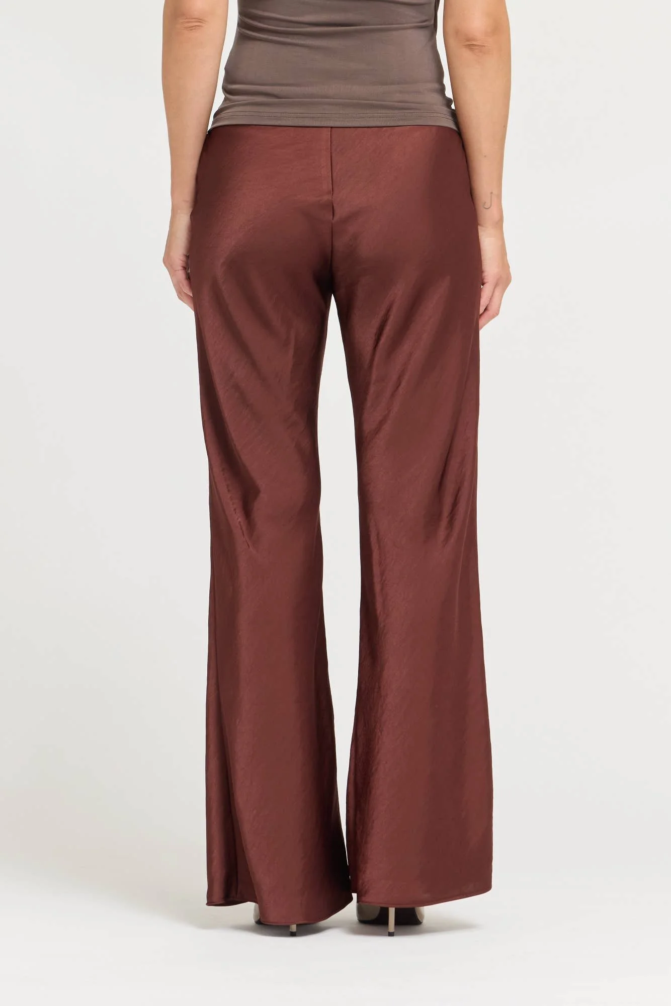 Fluid Bias Satin Pant Aubergine