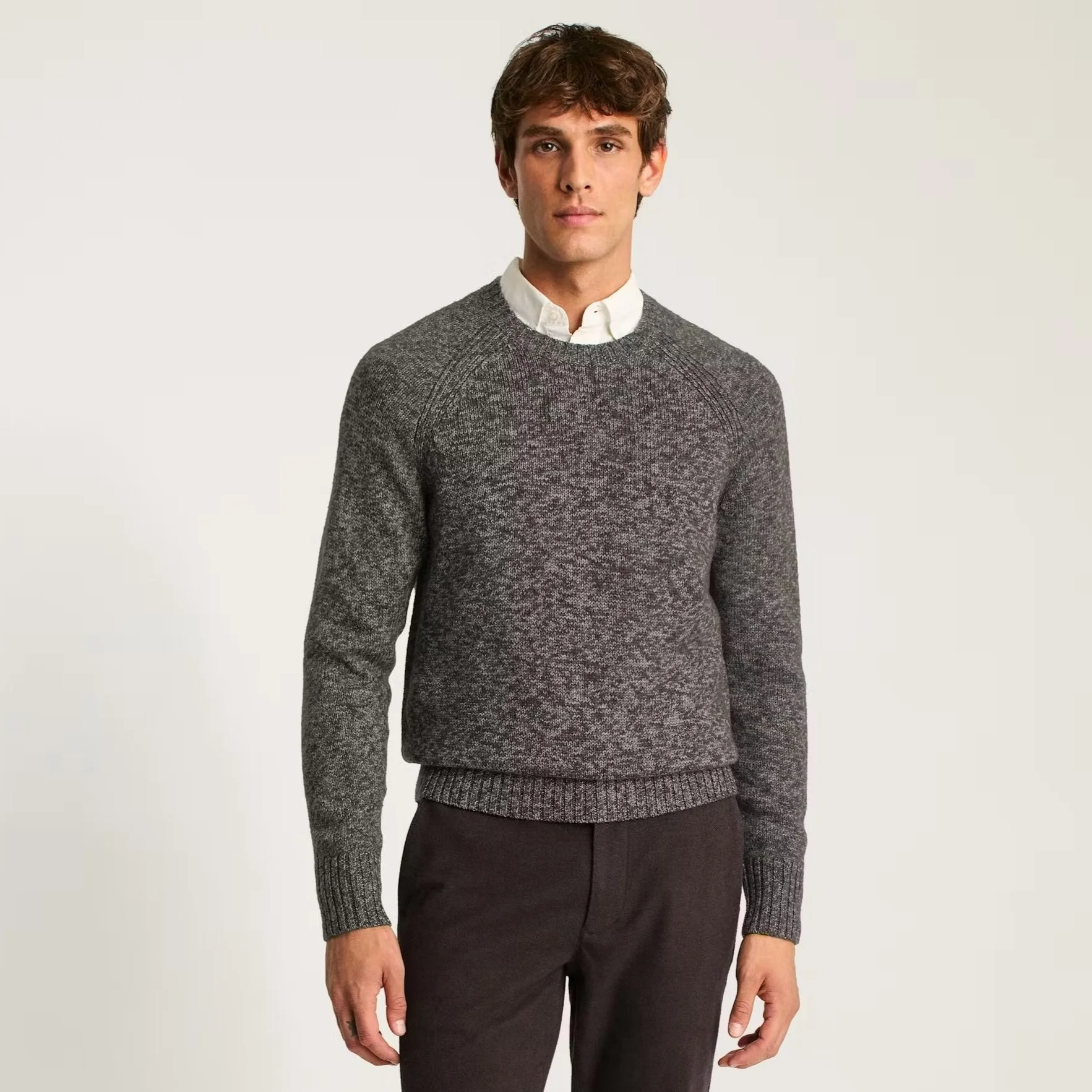 Bonobos Marled Raglan Crew Neck Sweater Dark Grey