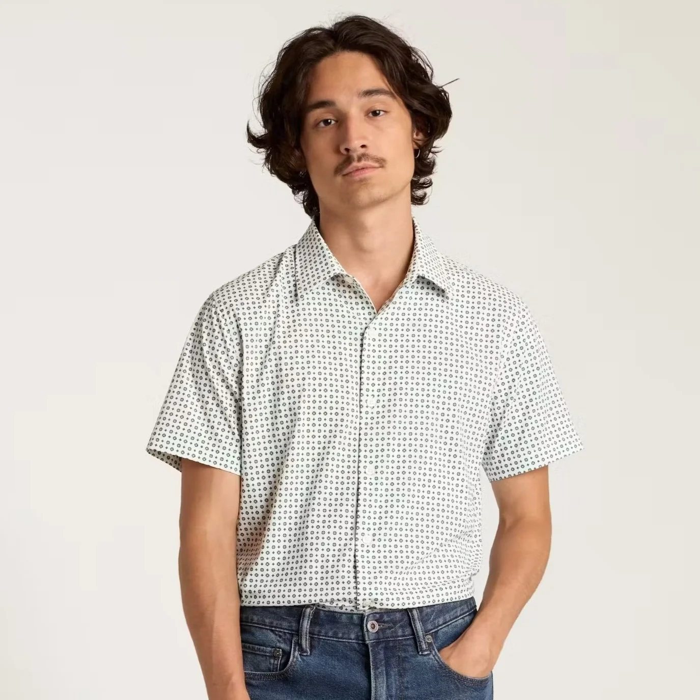 Bonobos Tech Short Sleeve Shirt White Clocks