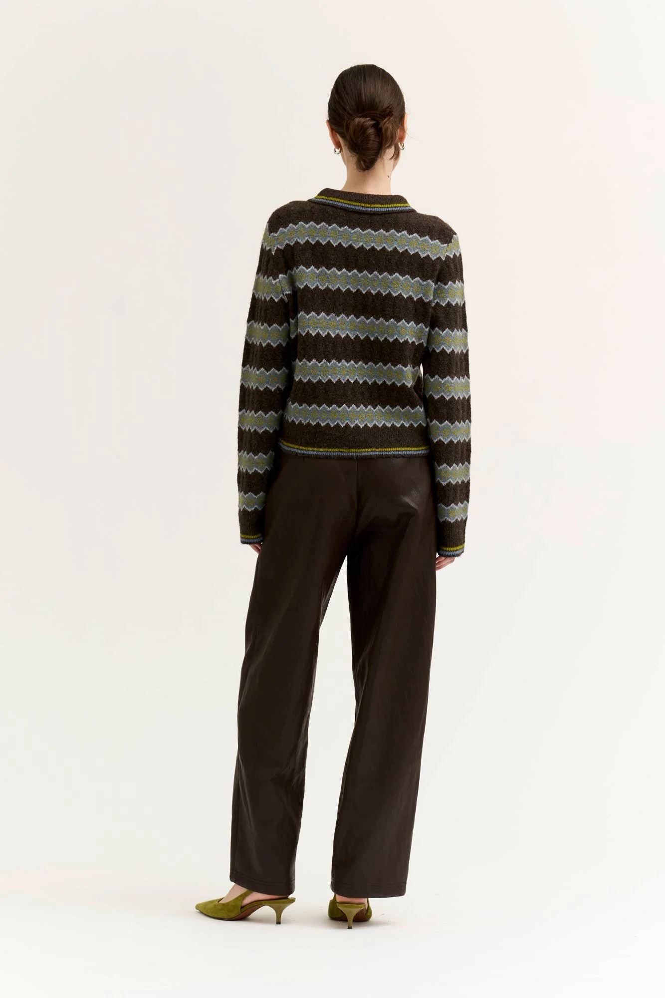 Diamond Knit Polo Sweater Chicory
