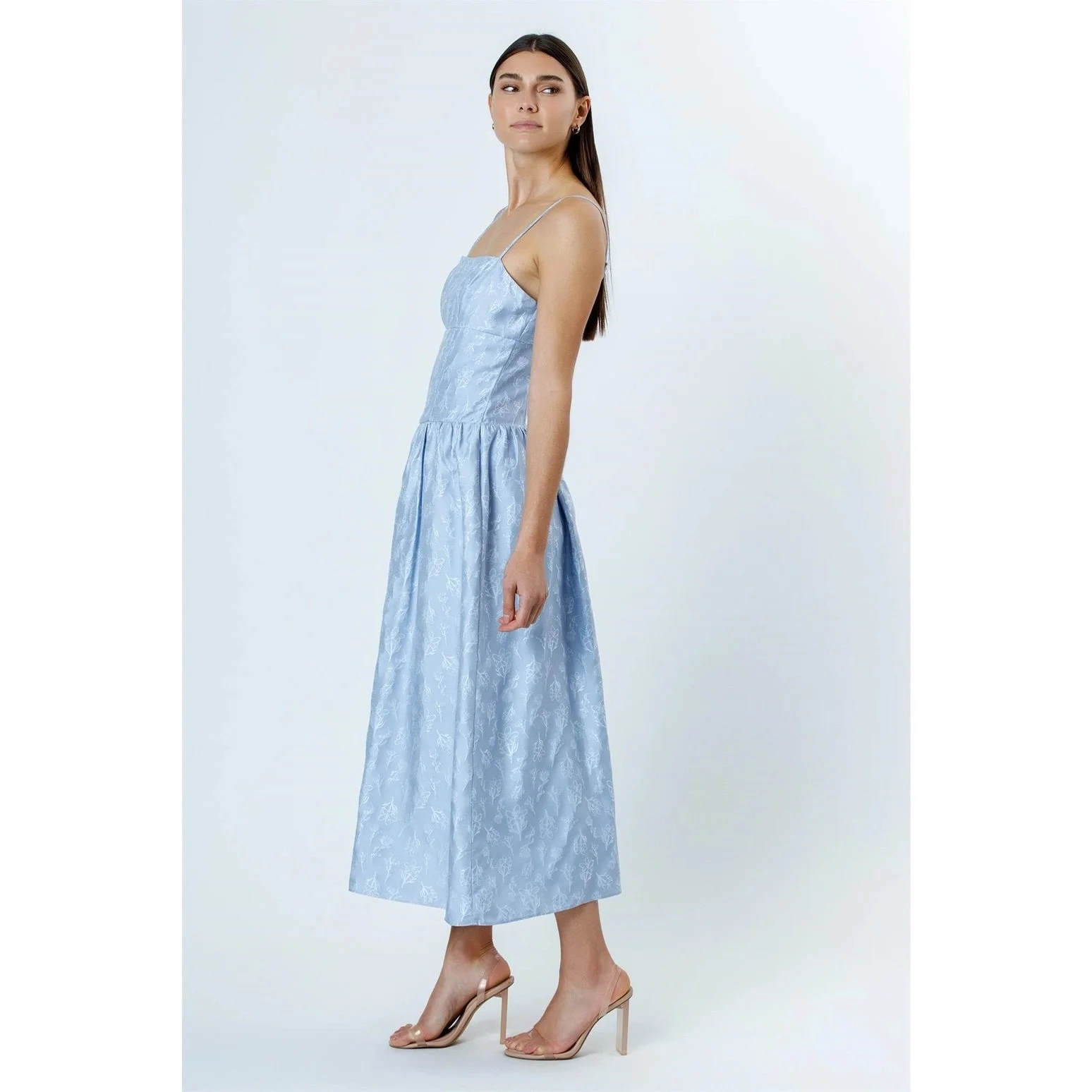 bebe floral embroidered midi dress Bebe Women's Floral Embroidered Midi Dress, Blue, XS