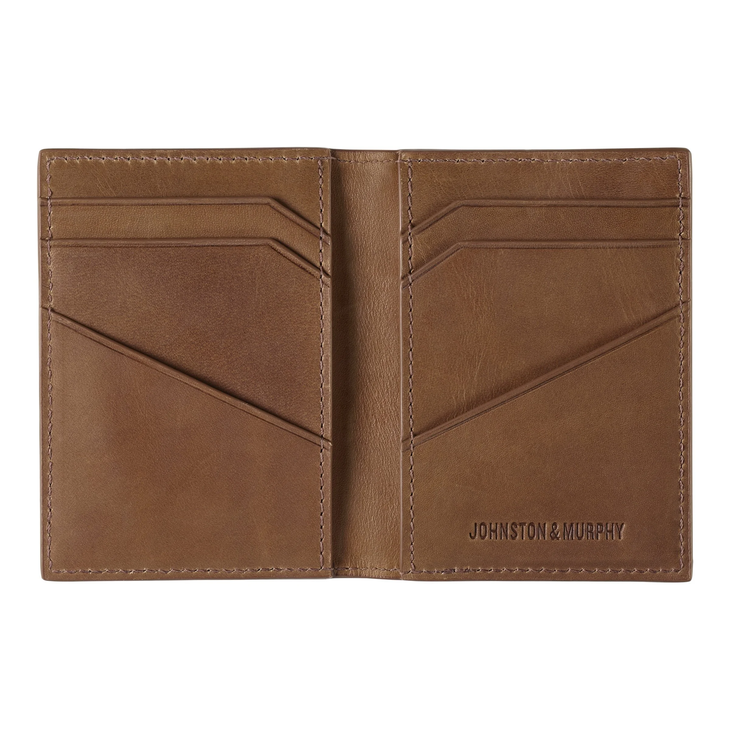 J&M Rhodes Bifold Card Case Tan Full Grain