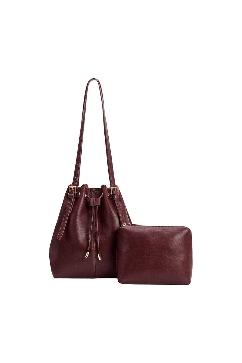 Sally Vegan Bucket Bag Plum