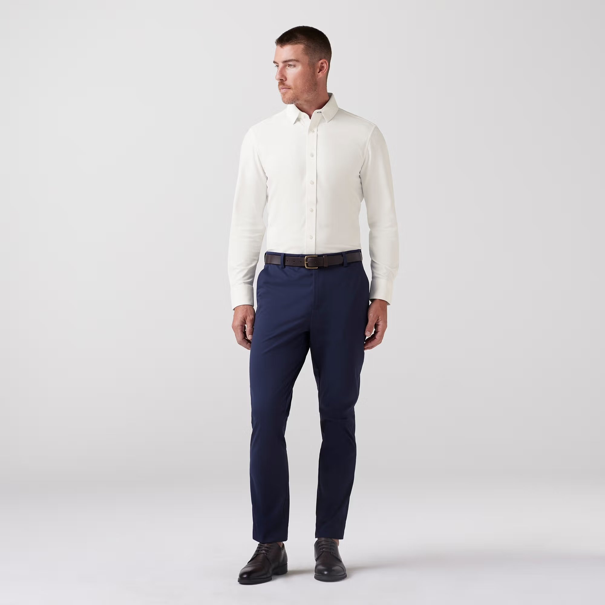 Mizzen + Main Bateman Long Sleeve Dress Shirt White Twill