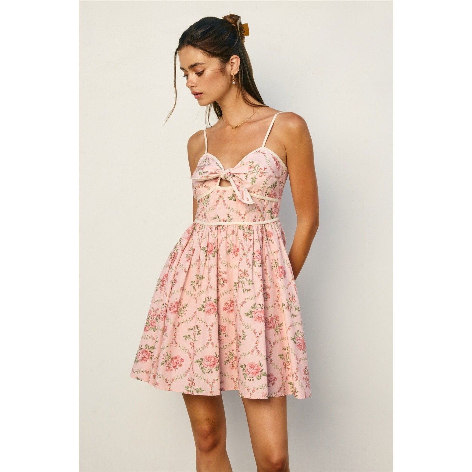 Romantic Garden Mini Sundress Pink