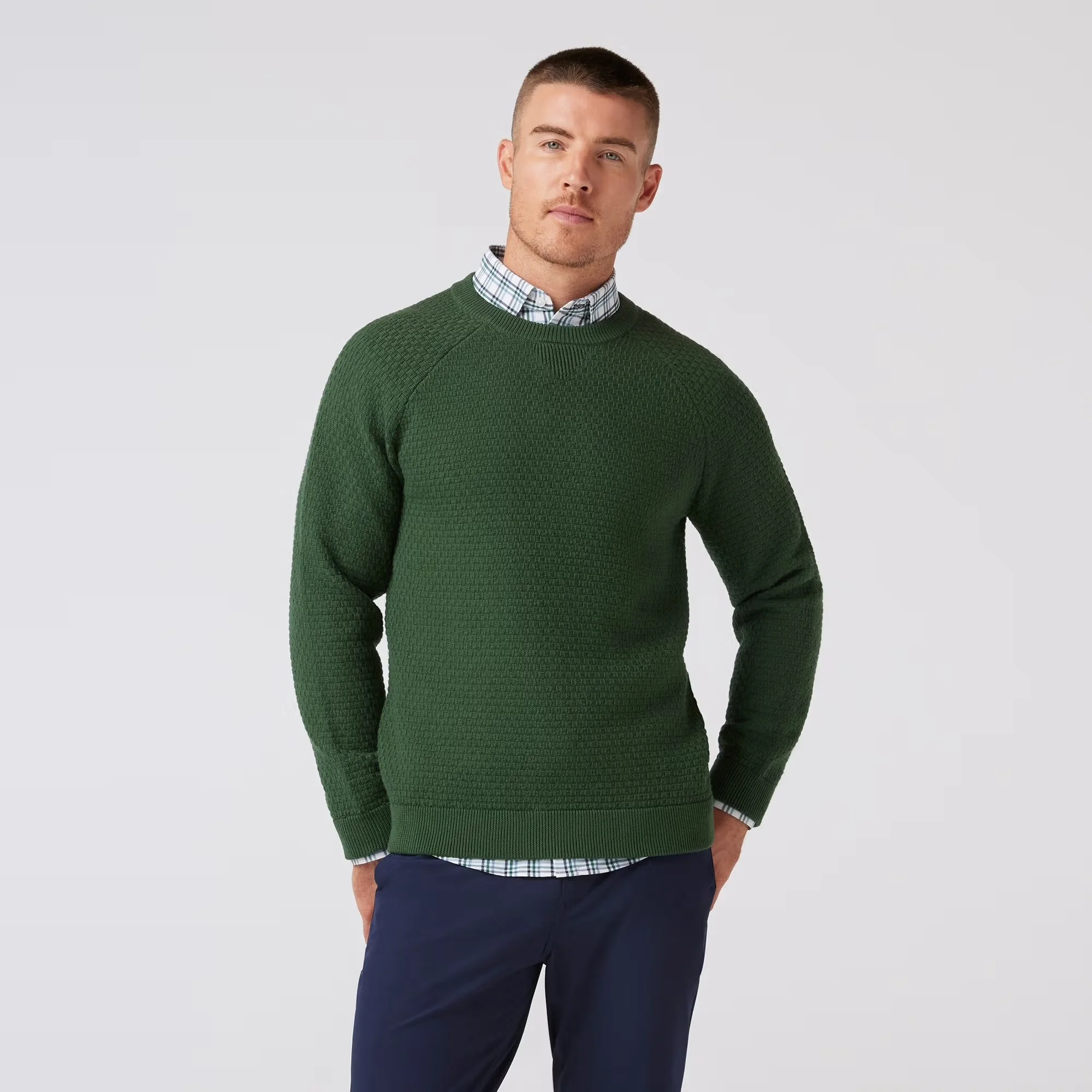 Mizzen + Main Hillcrest Crewneck Spruce Solid