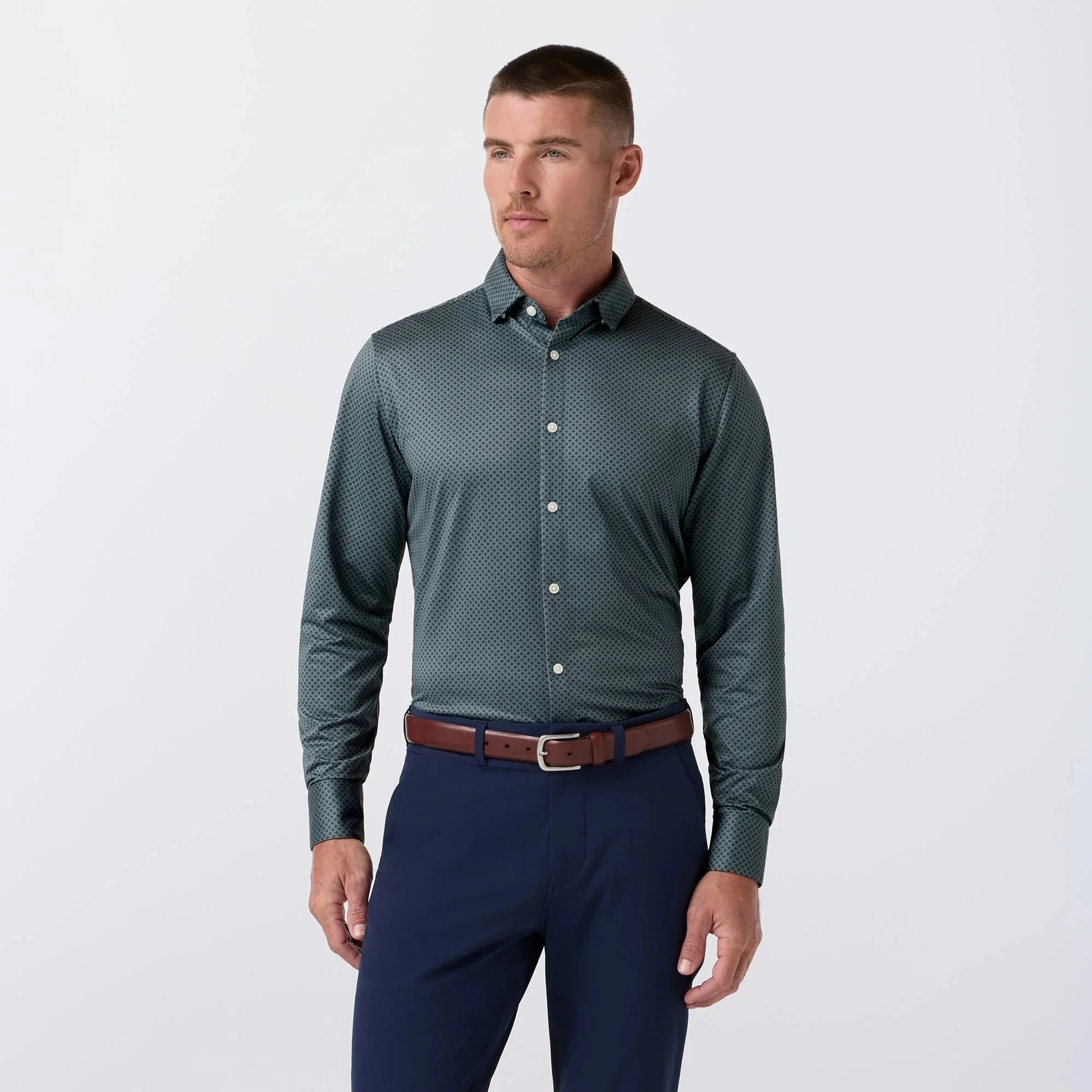Mizzen + Main Halyard Dress Shirt Hemlock Clover