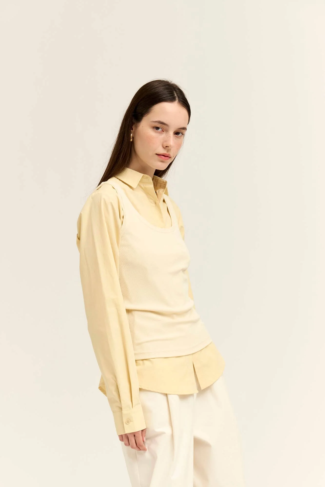Basic Mini Rib Jersey Tank Butter