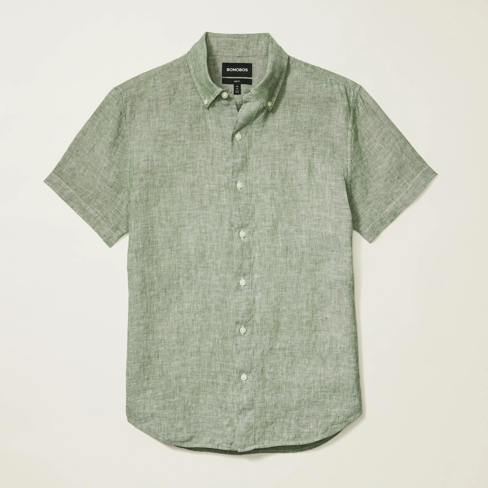 Bonobos Riviera Linen Short Sleeve Shirt Green