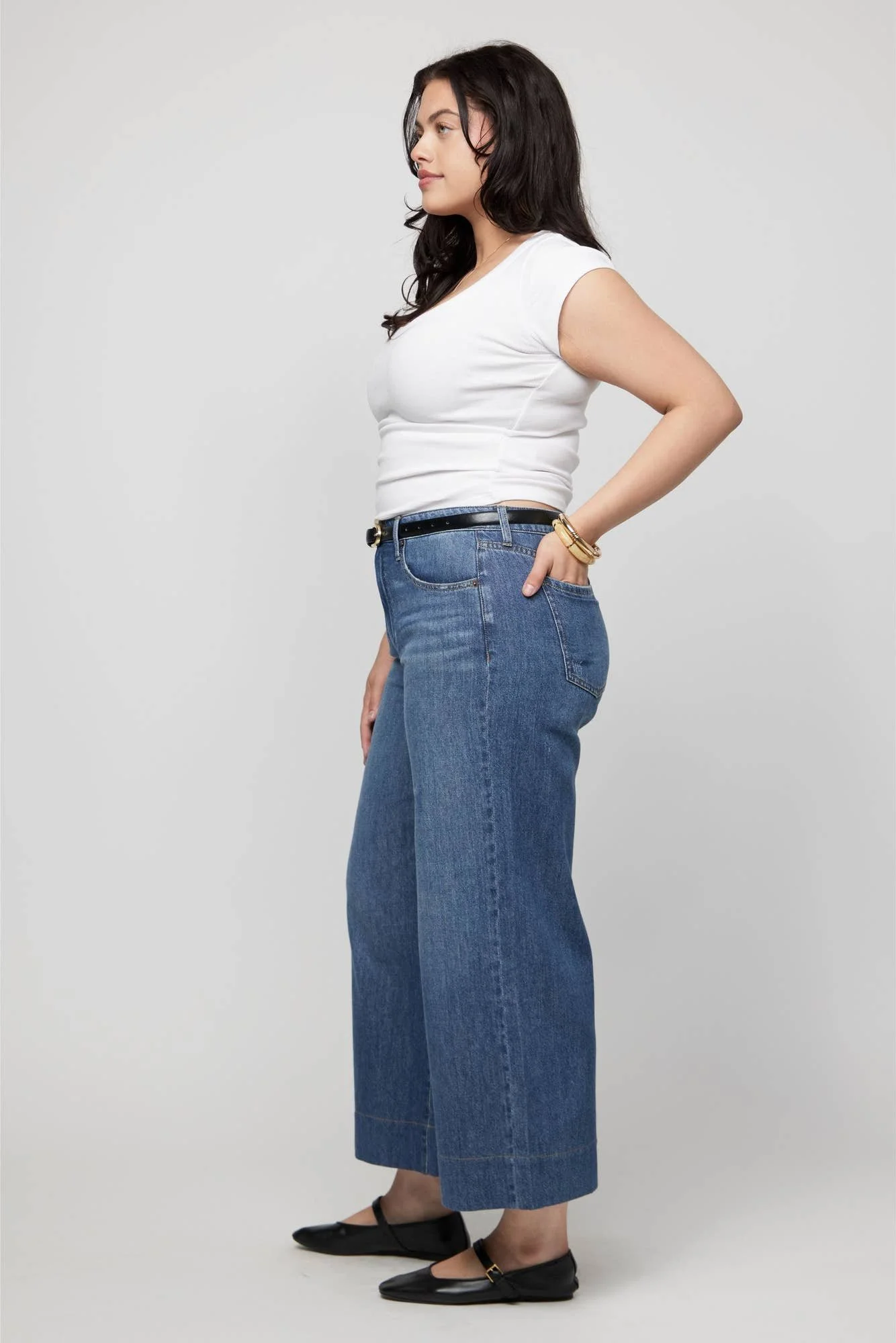 Dakota High Rise Cropped Wide Traditional Vintage Worn