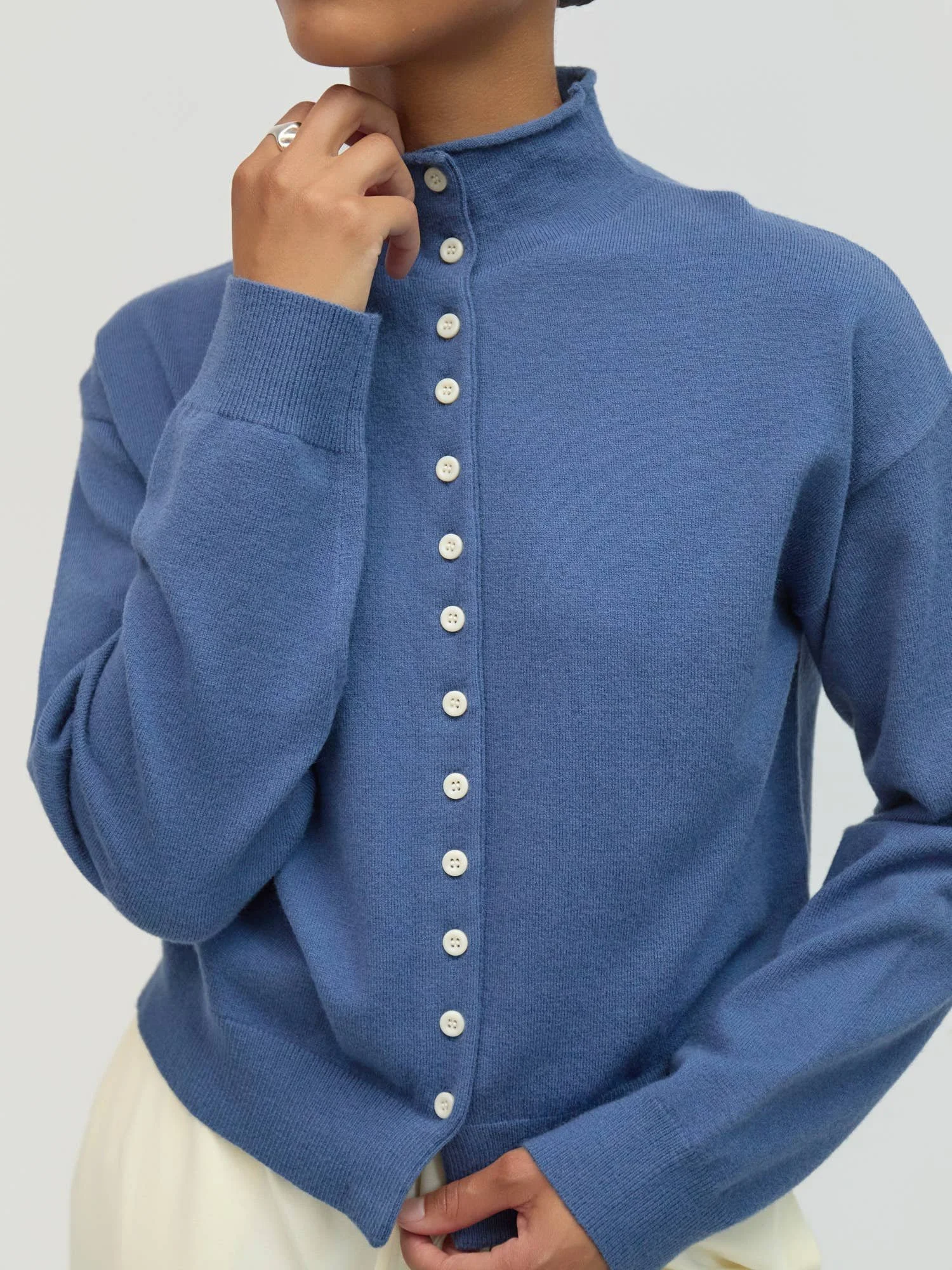 The Brooks Cardigan Ocean Blue