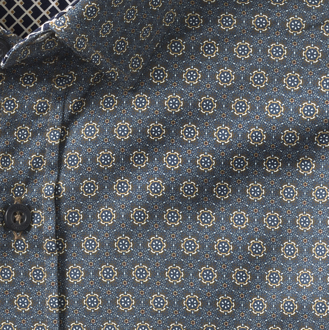 J&M Printed Cotton Shirt Brown Atrium
