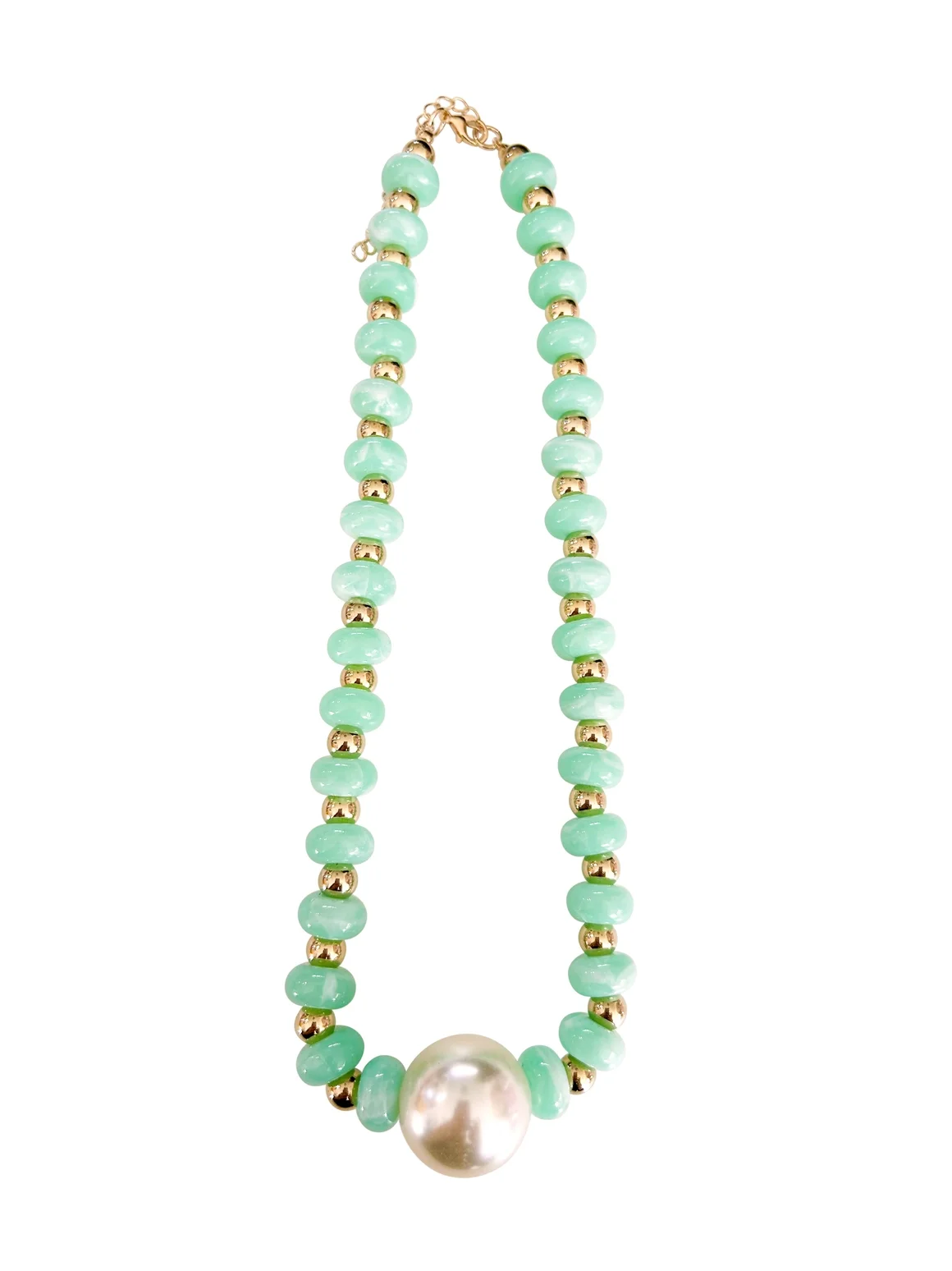 Aylani Mint Beaded Pearl Necklace