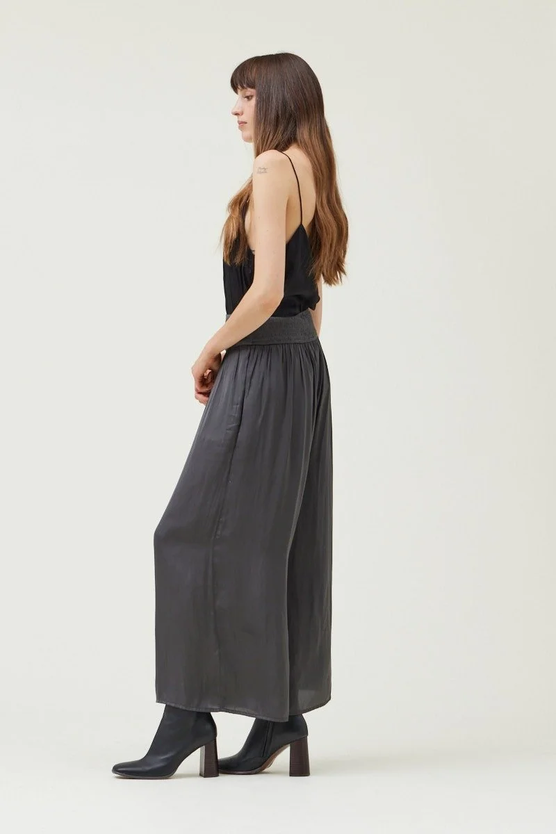 Satin Wide Leg Pants Dark Slate