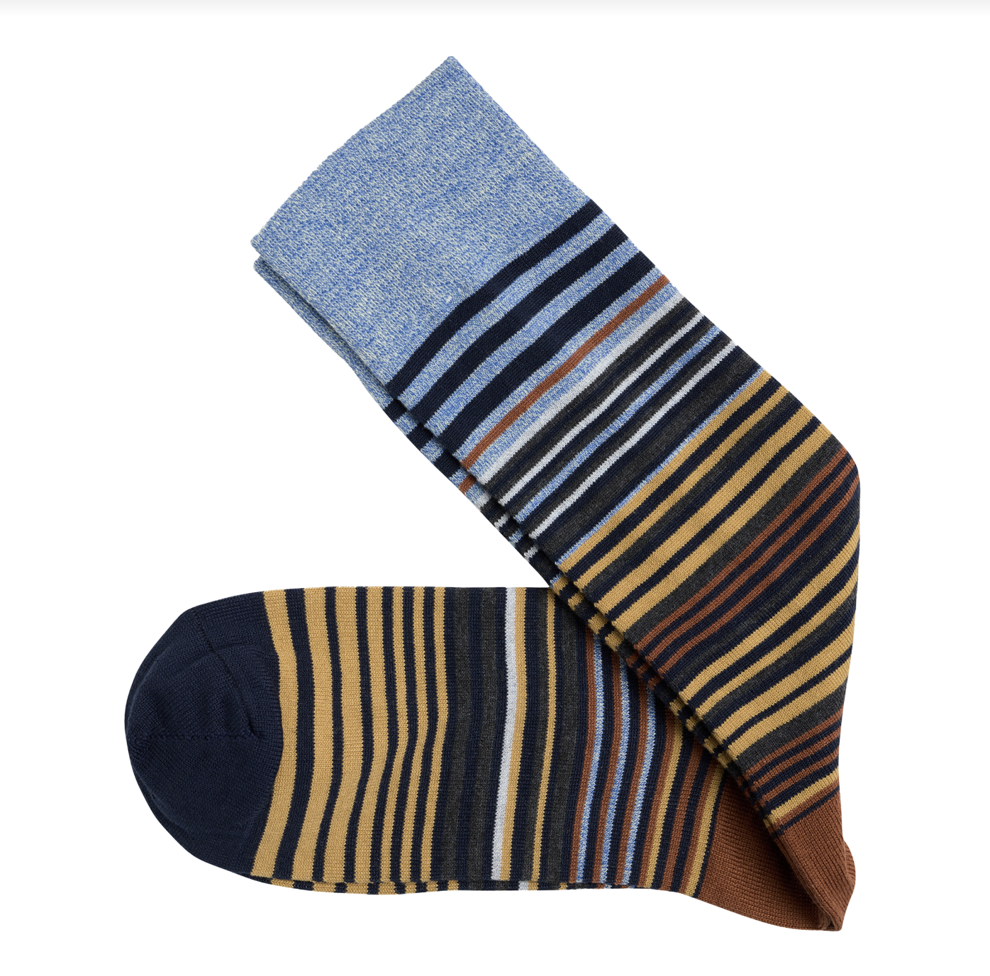 J&M Striped Dress Socks Navy Rust