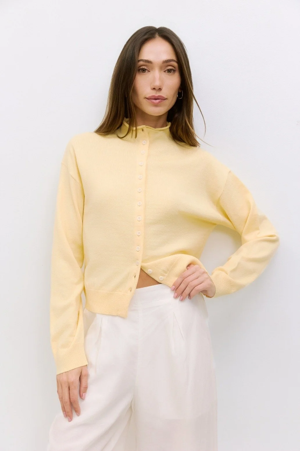 The Brooks Cardigan Yellow