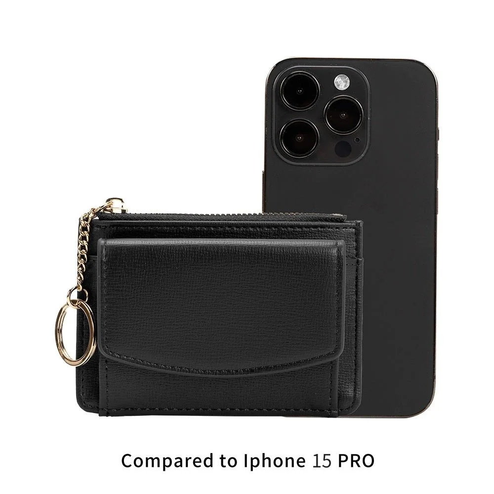 Kara Vegan Card Case Wallet Black