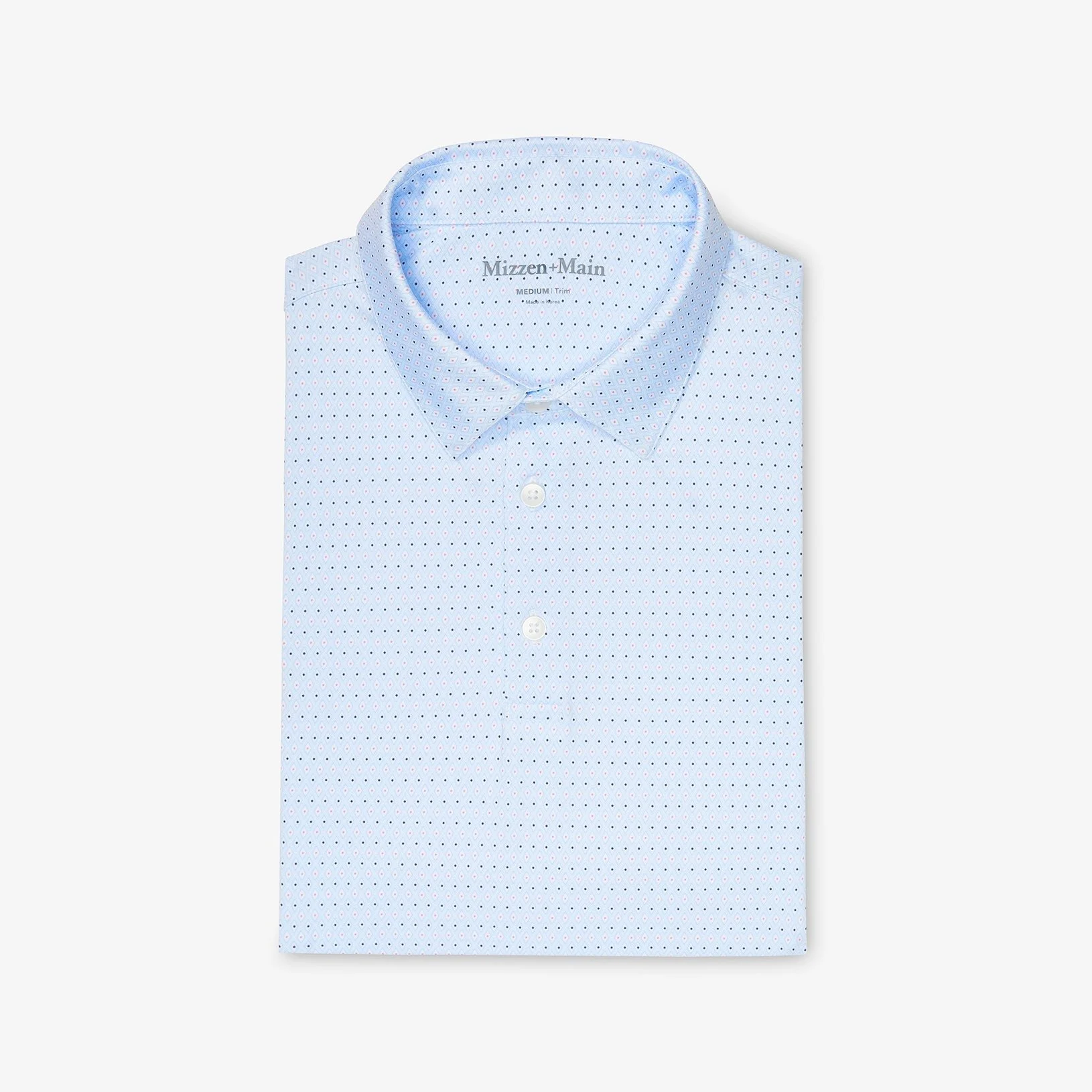 M+M Versa SS Polo Provence Diamond Sunburst