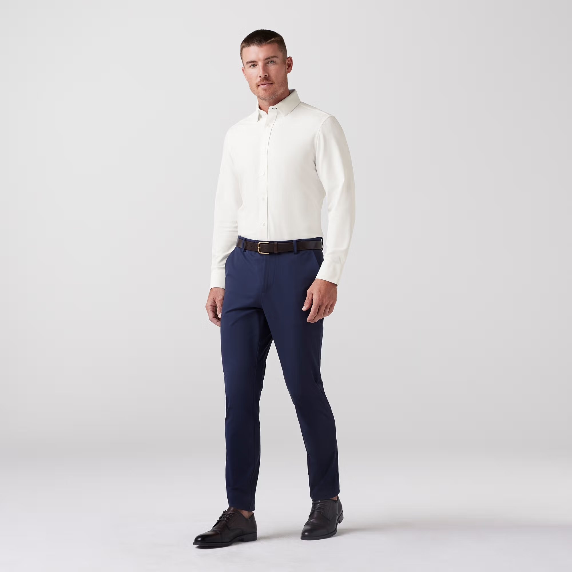 Mizzen + Main Bateman Long Sleeve Dress Shirt White Twill