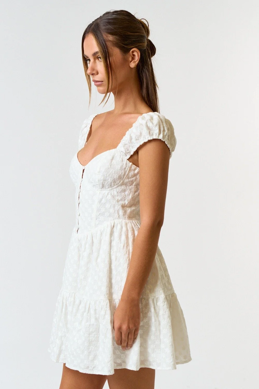 eyelet corset dress Lace & Beads - Eyelet Corset Midi Dress - Women - Polyester - 12 US