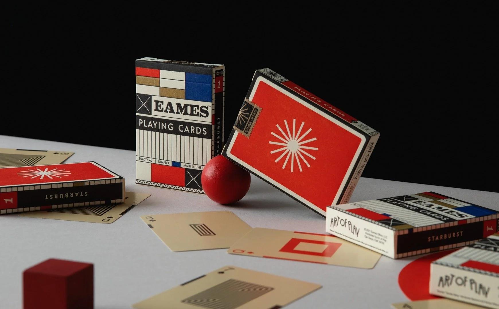 Eames "Starburst" Playing Cards Red