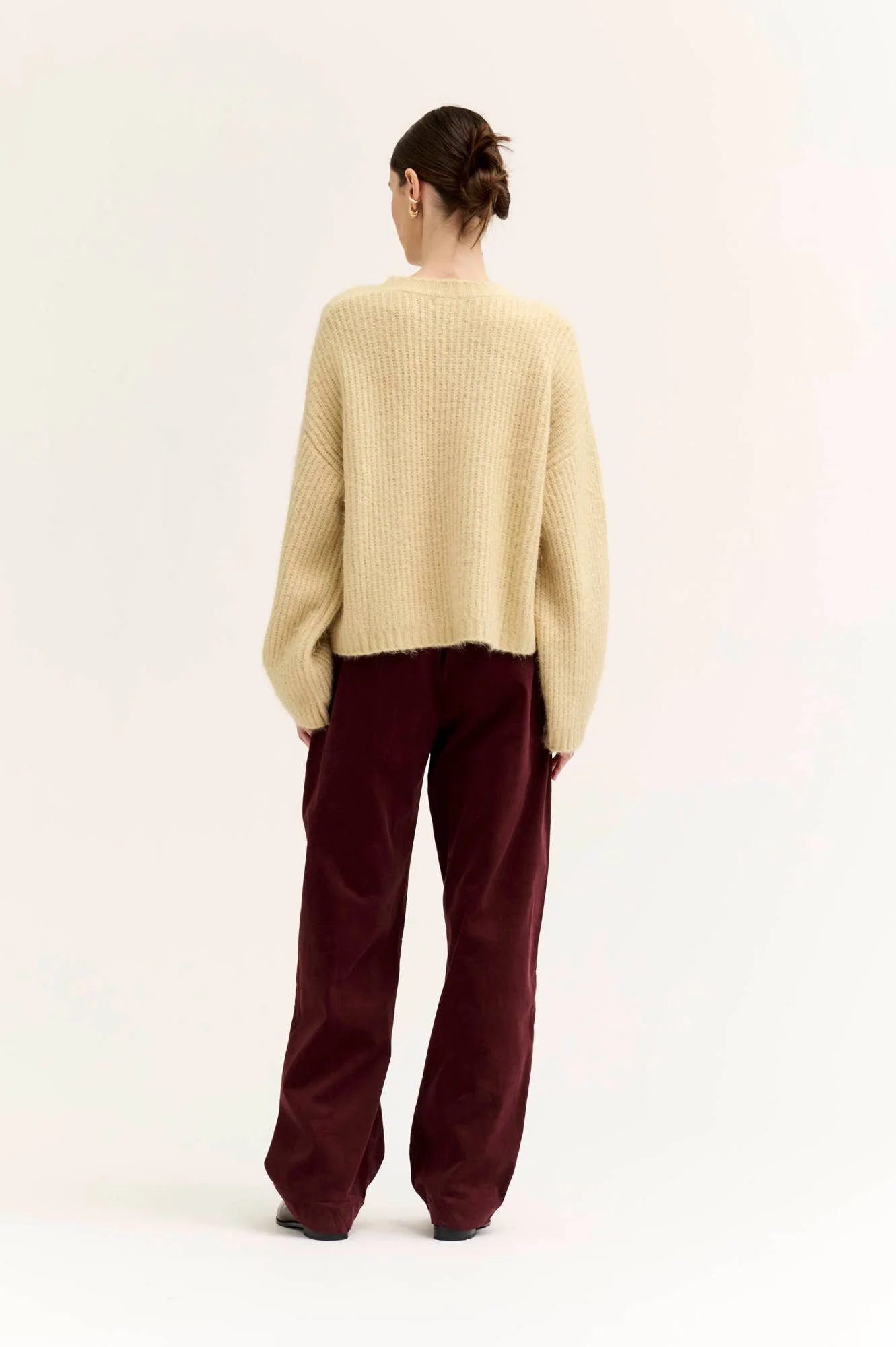 Loose Fit Fuzzy Yarn Sweater Butter