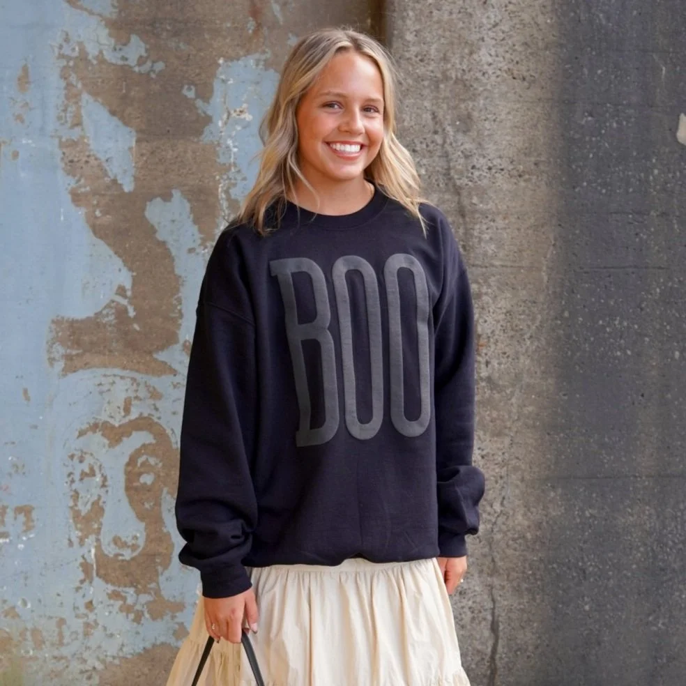 Boo Puff Halloween Sweatshirt