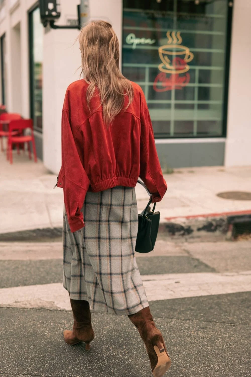 Pleated Midi Wrap Skirt Gray Multi Plaid