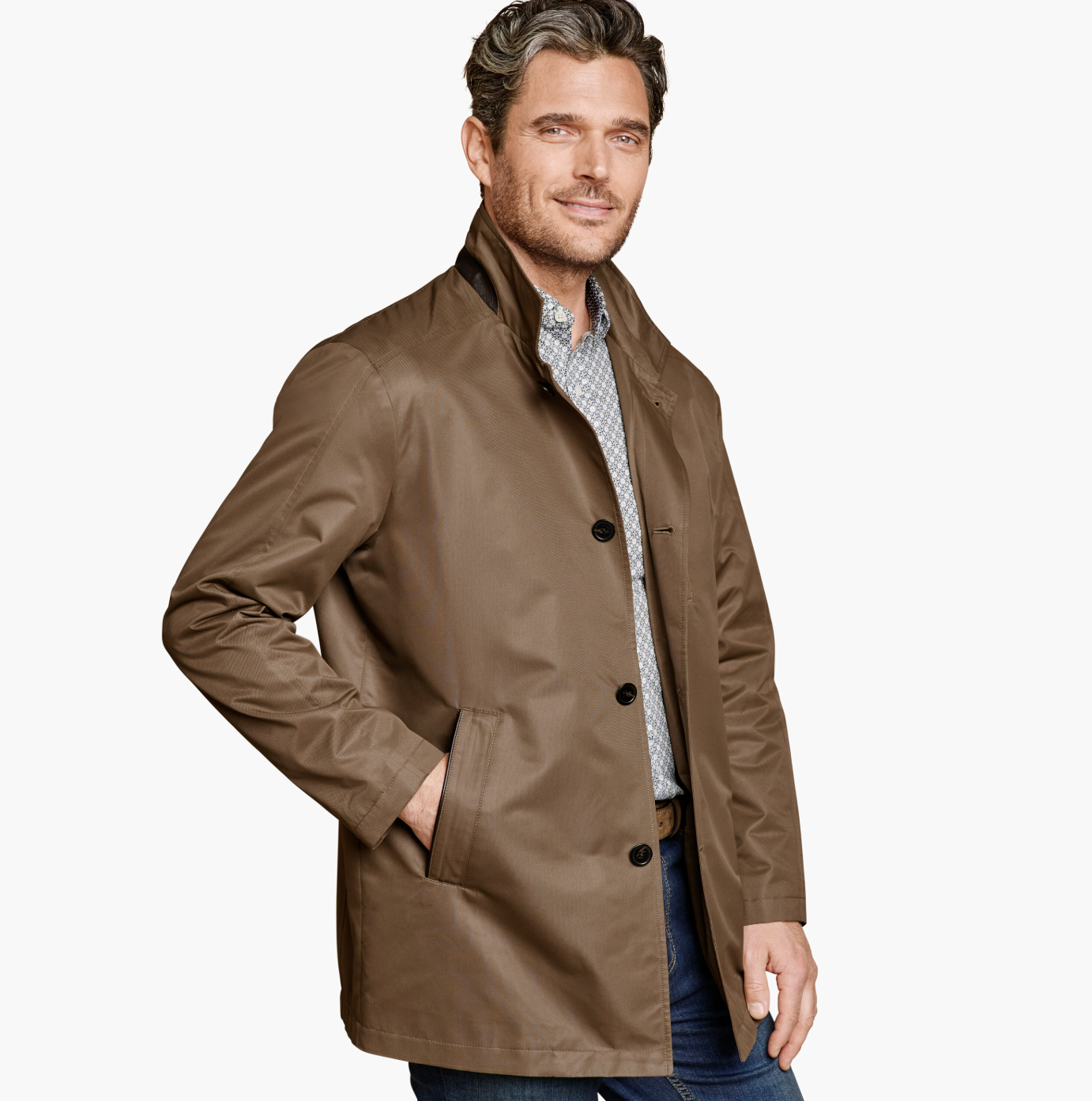 Johnston & Murphy Upton Raincoat Whiskey/Gray Plaid