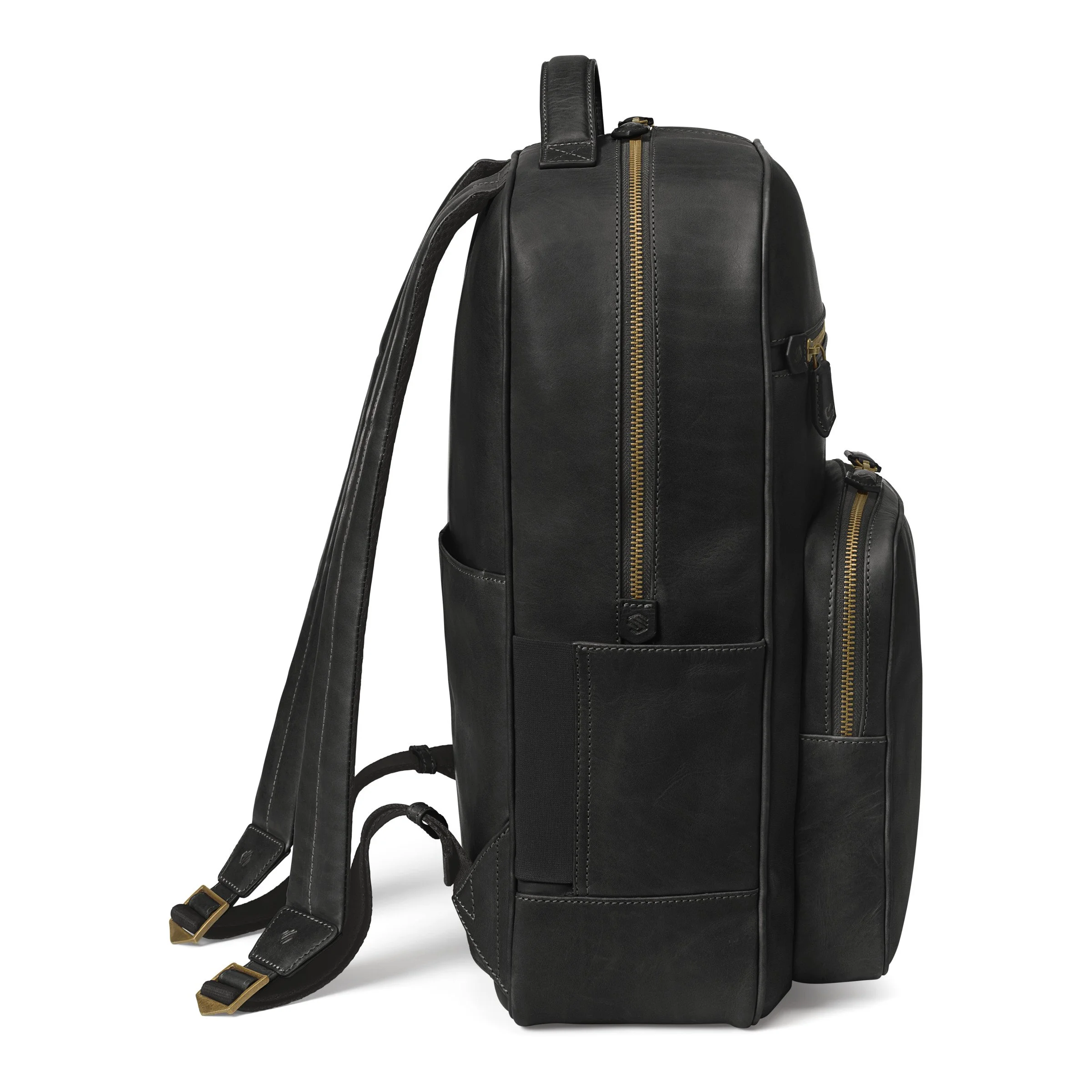 J&M Rhodes Backpack Black Full Grain Leather