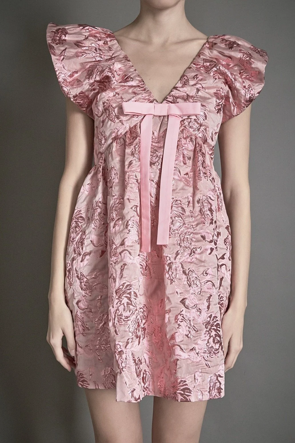 Jacquard Print Mini Dress Pink