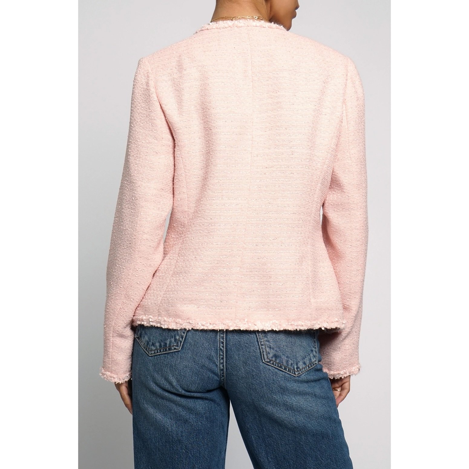 Boucle Pocket Jacket Peach