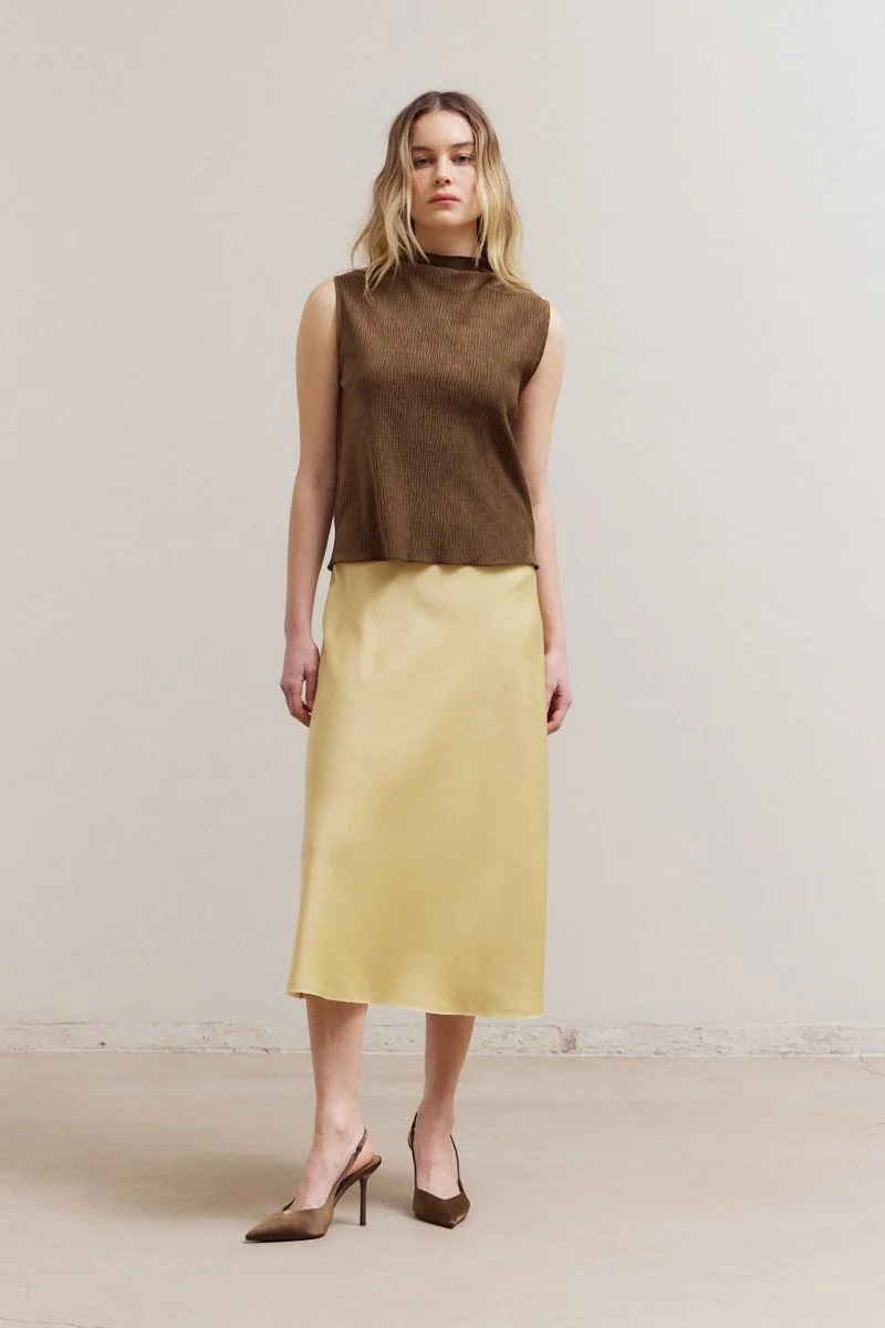 Satin Mermaid Skirt Daffodil