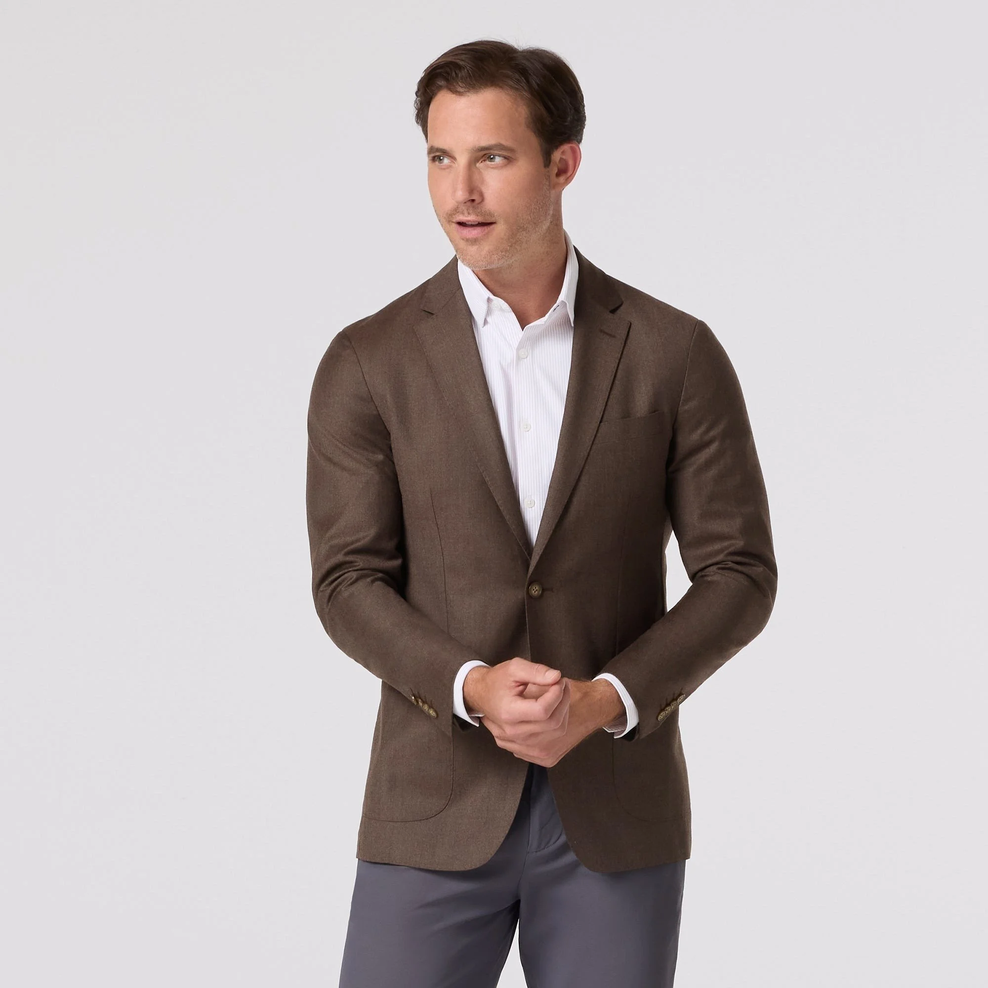 Mizzen + Main Lavelle Midweight Blazer Espresso Heather