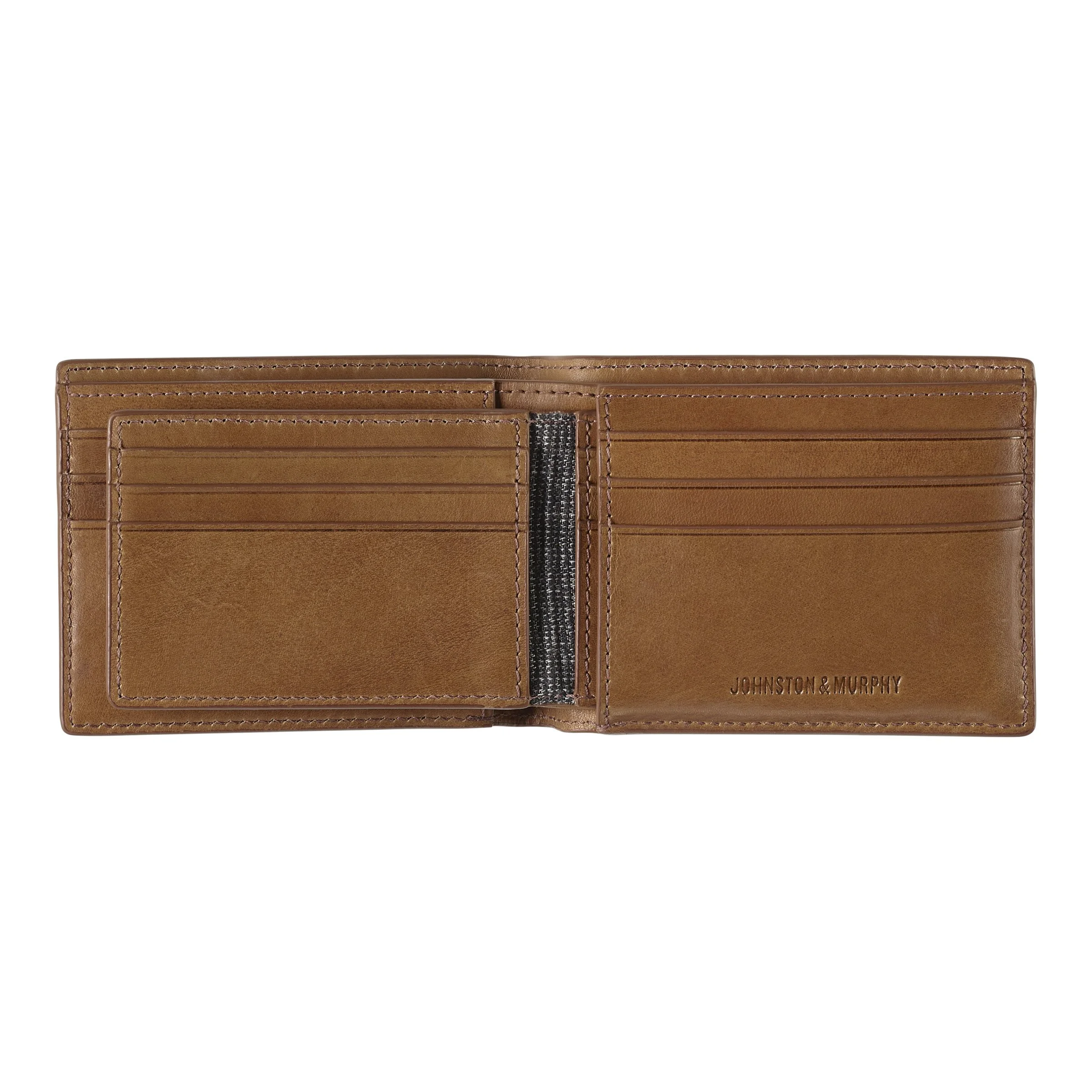 J&M Rhodes 2-in-1 Billfold Wallet Tan Full Grain