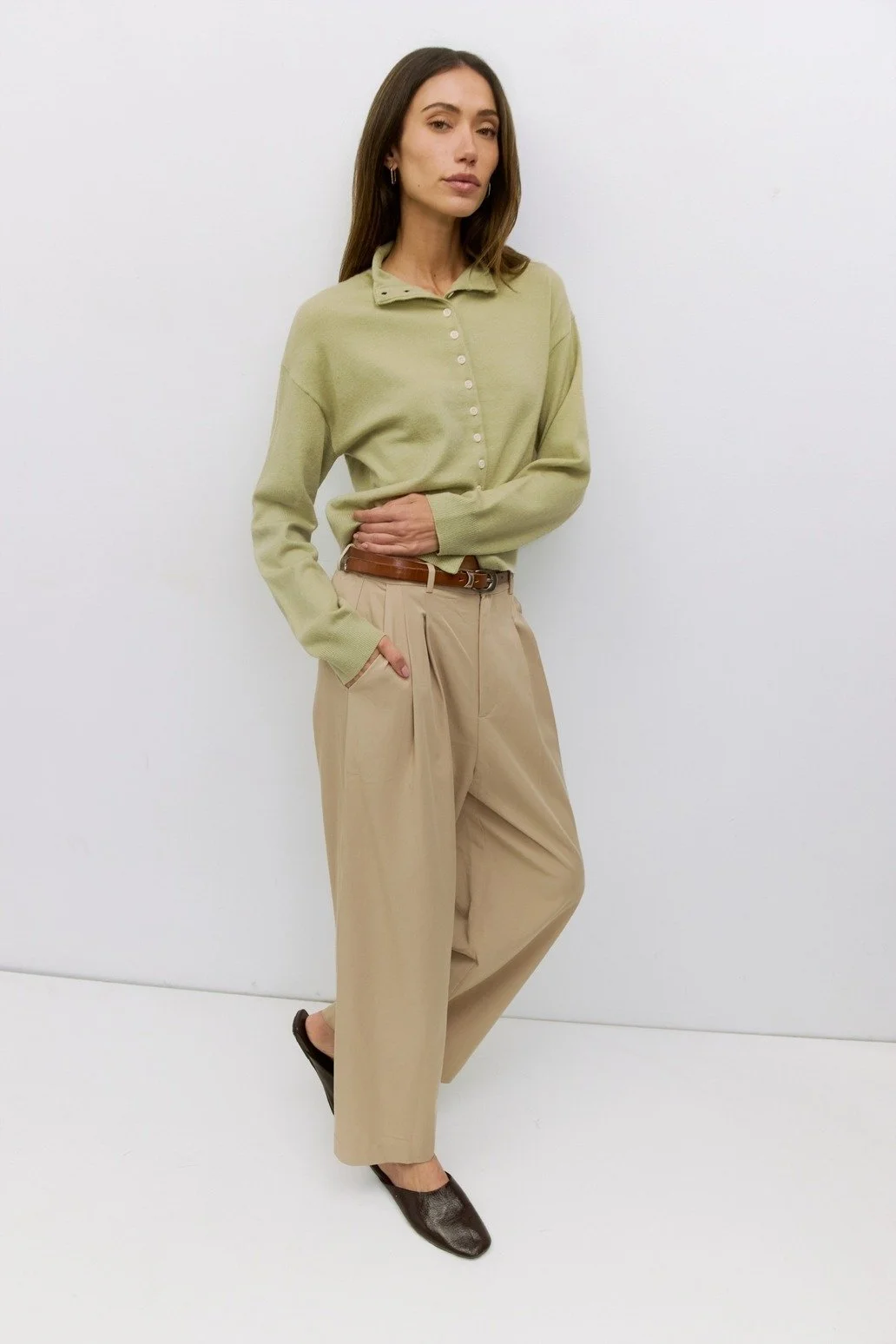 The Brooks Cardigan Sage