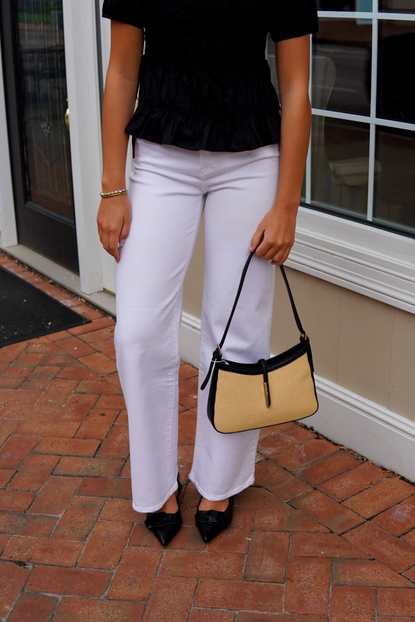 Percy Shoulder Bag Natural & Black