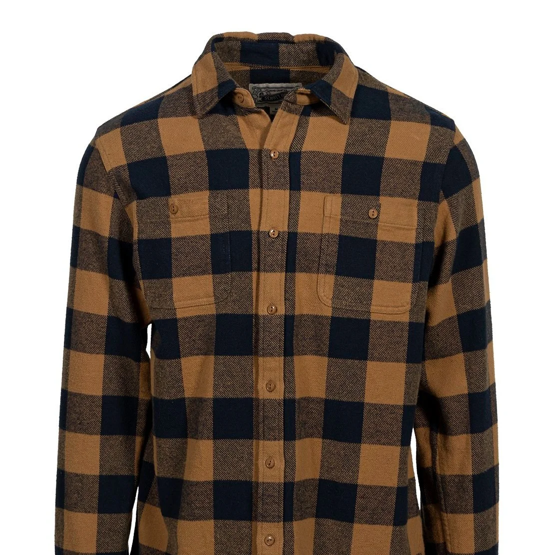 Schott Plaid Cotton Flannel Gold/Navy
