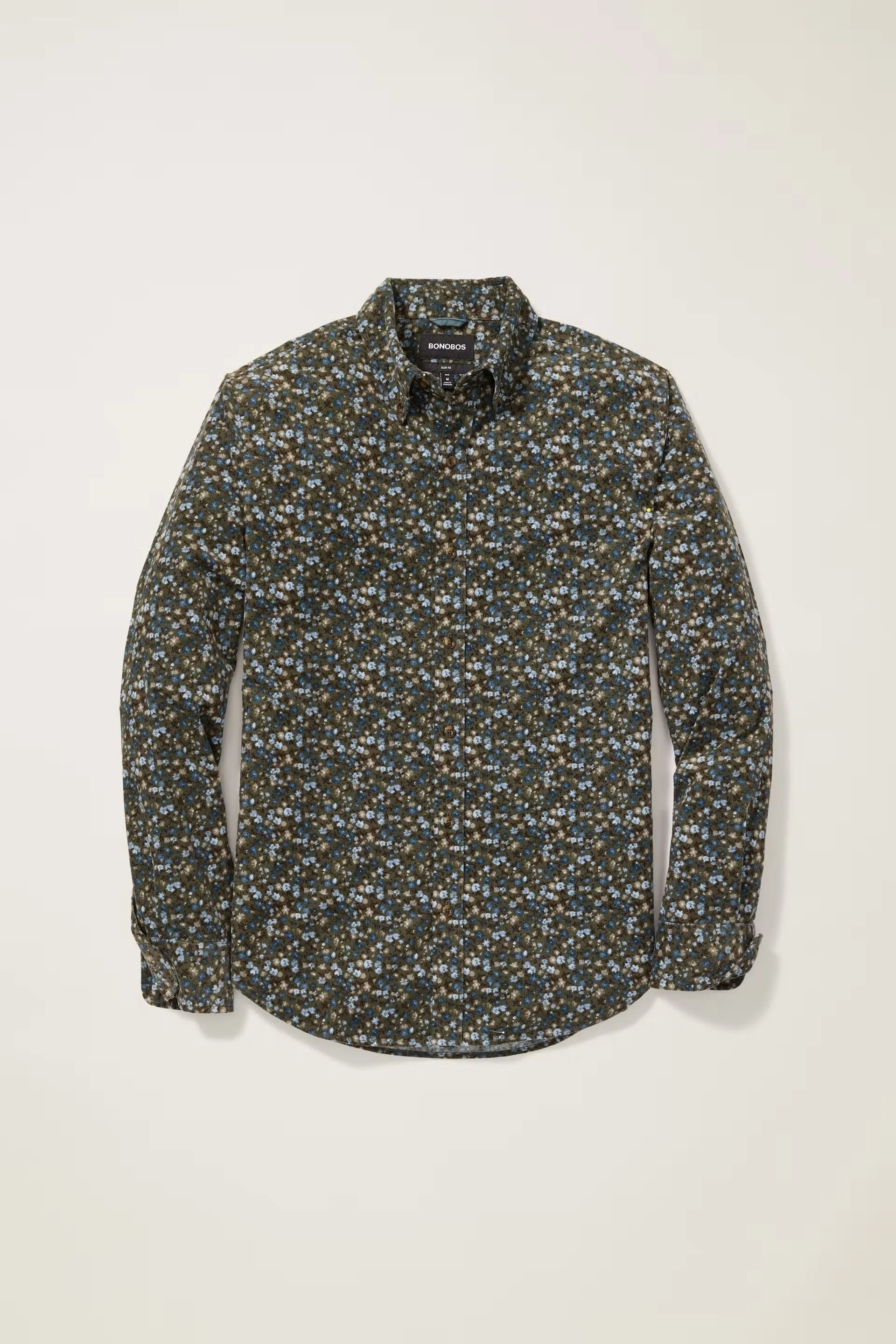 Bonobos Stretch Corduroy Shirt Olive Regal Floral