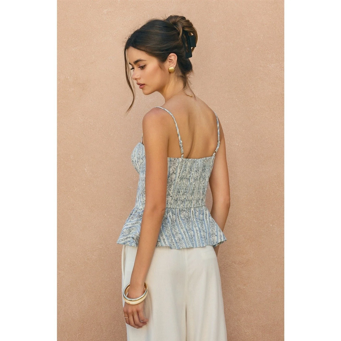 Brume Et Fleur Ruffled Corset Top Sweet Blue