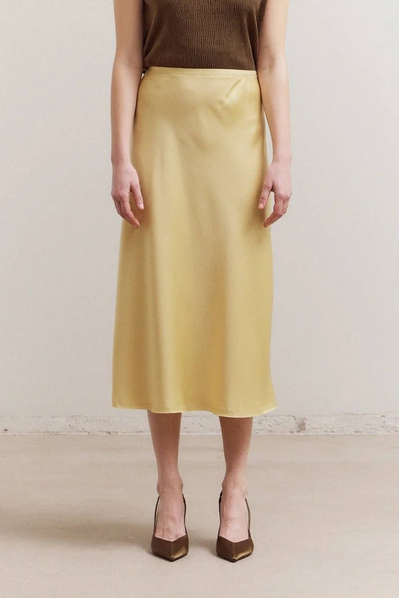 Satin Mermaid Skirt Daffodil