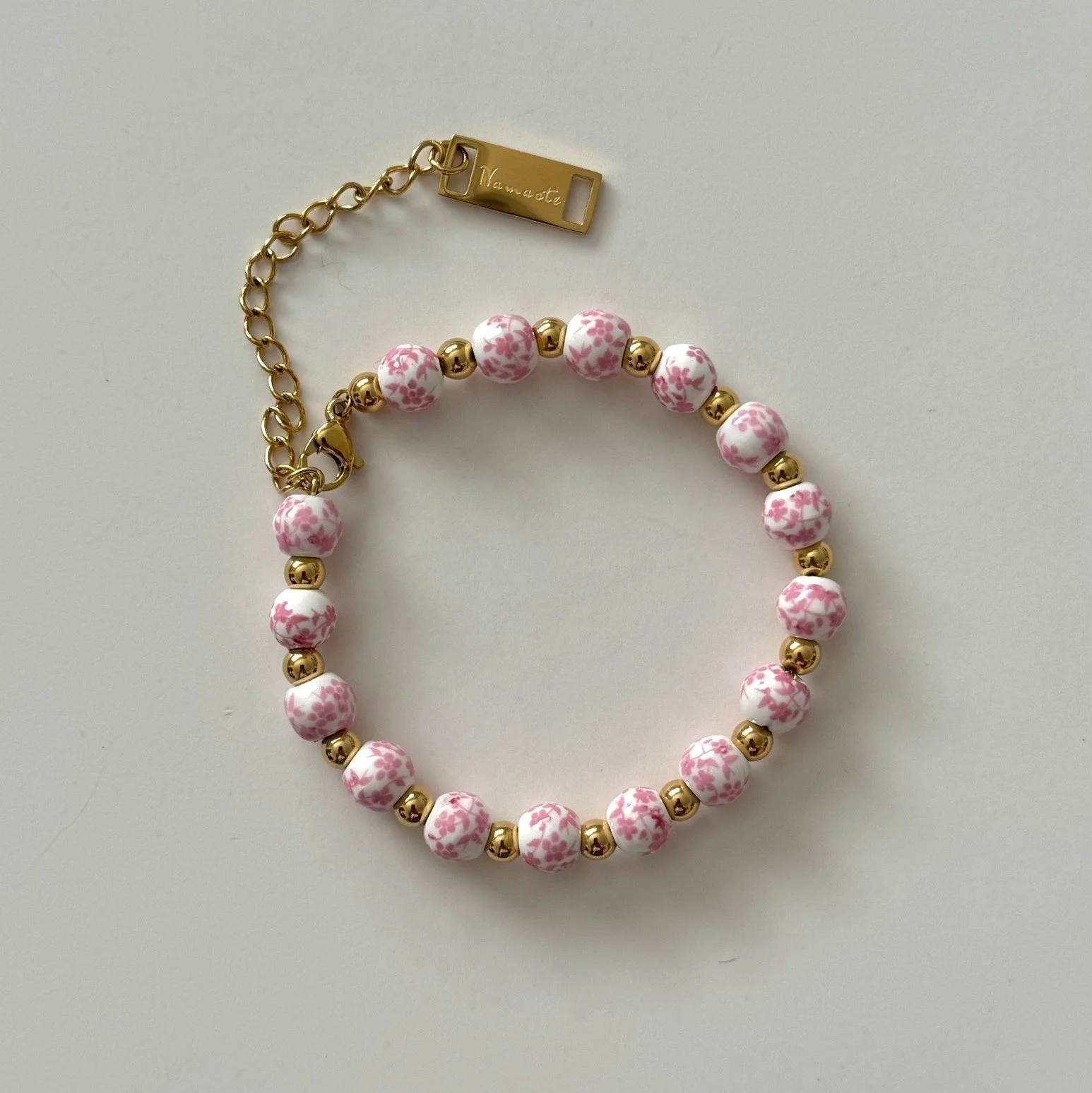 Lujain Beaded Bracelet Pink