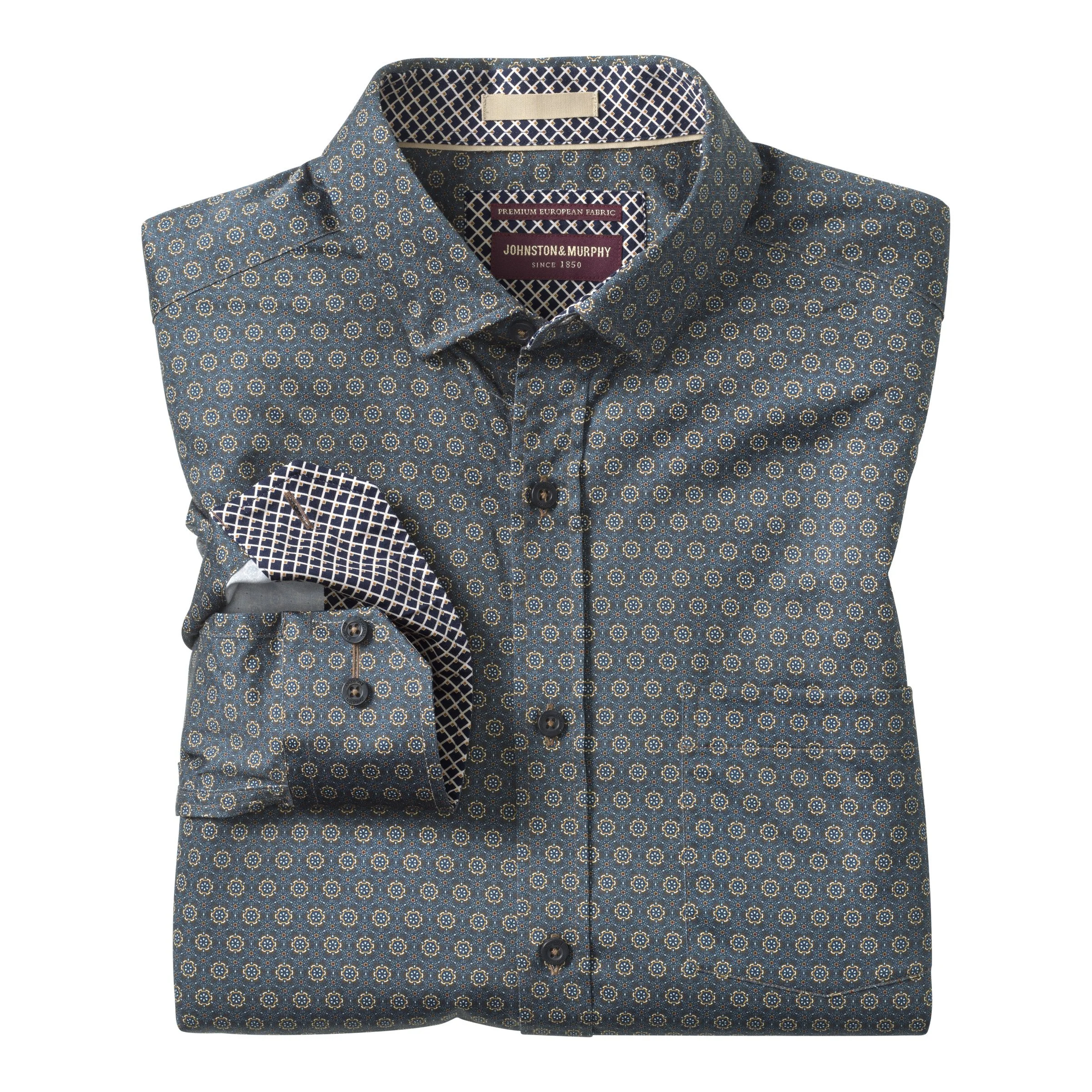 J&M Printed Cotton Shirt Brown Atrium