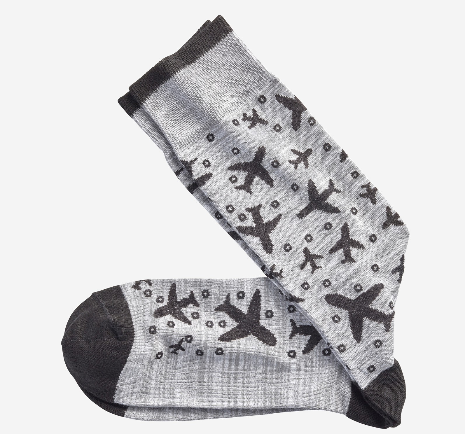J&M Pima Cotton Socks Gray Plane