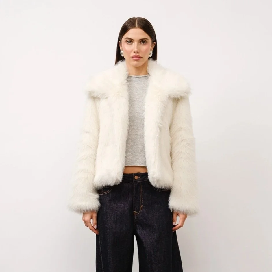 Fernanda Faux Fur Coat White