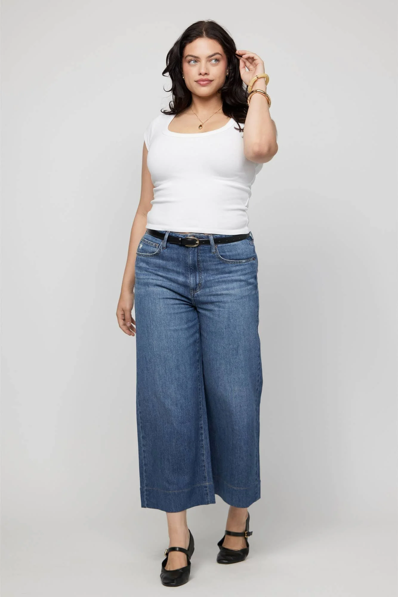 Dakota High Rise Cropped Wide Traditional Vintage Worn