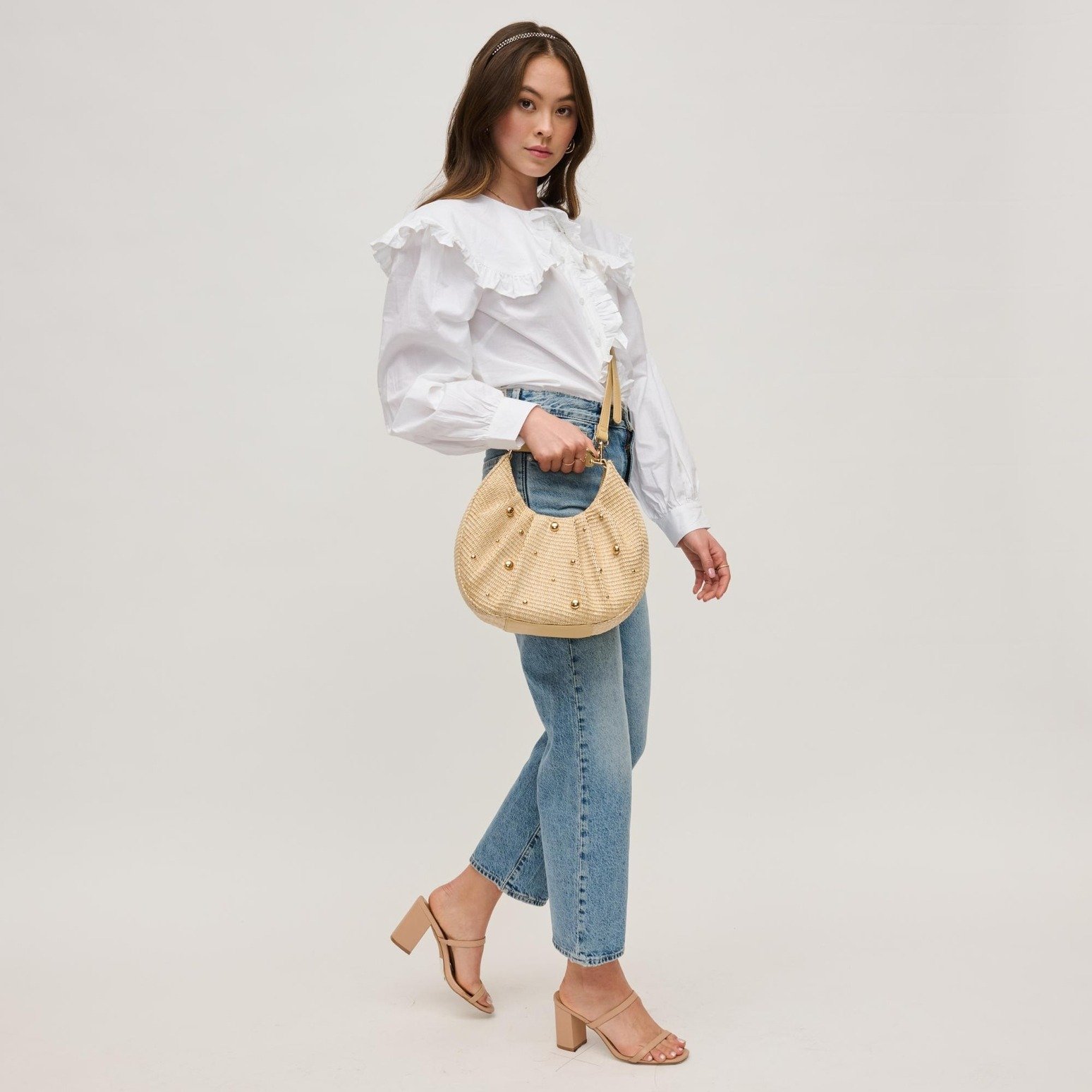Delilah Stud Crossbody Natural